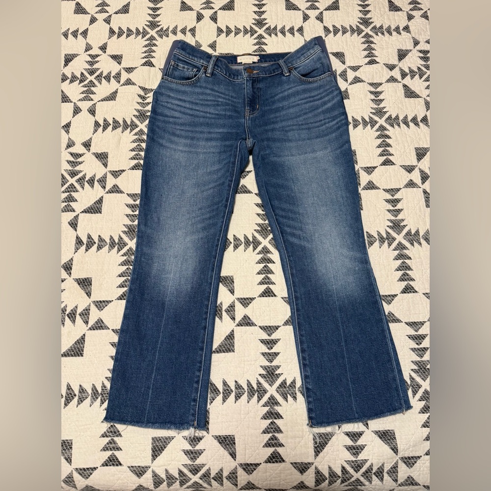 Hatch Maternity Crop Jeans 28 Below The Bump Stretch Denim Raw Hem